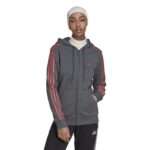 ADIDAS FELPA DONNA CON CAPPUCCIO ESSENTIALS FLEECE 3-STRIPES FULL-ZIP