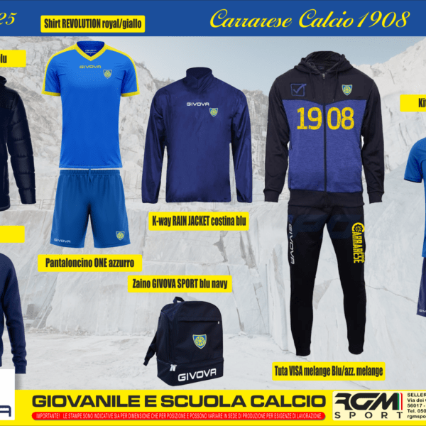 Kit Completo con zaino Carrarese Calcio 1908